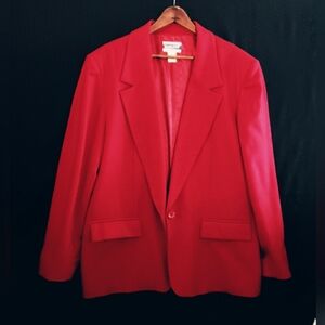 Pendleton Women's Vintage 100% Virgin Wool Red Blazer Jacket Size:18